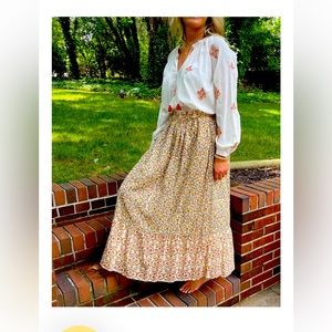 Madison Hotel Floral Aline Midi Skirt | Precious Blockprint Patterns